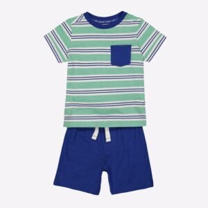 Mothercare Striped Round-Neck T-shirt with Shorts Set