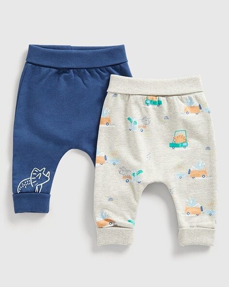 Mothercare Boys Pack of 2 Dino Print Cotton Joggers