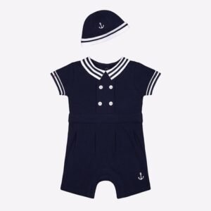 Mothercare - Striped Rompers with Beanie