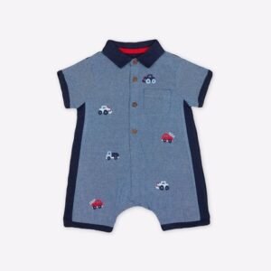 Mothercare - Car Embroidered Rompers with Patch Pocket