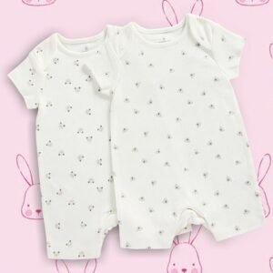 Mothercare - Infants Pack of 2 Animal Print Cotton Rompers