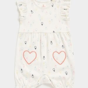 Mothercare Printed Romper with Embroidery