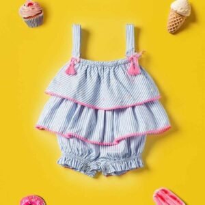 NAUTI NATI - Striped Square-Neck Romper