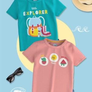 NAUTI NATI Pack of 2 Boy Graphic Print Knitted T-Shirts