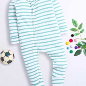 NINO BAMBINO - Round-Neck Striped Romper