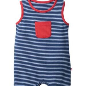 NINO BAMBINO - Striped Sleeveless Rompers with Front Pocket