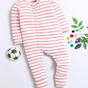 NINO BAMBINO - Striped Round-Neck Rompers