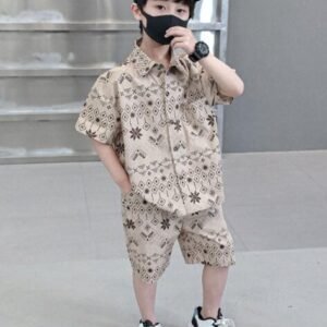 OCVITO Boys Printed Shirt & Shorts Set