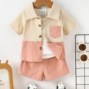 OCVITO Boys Colourblock Shorts & Shirt Set