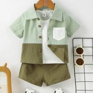 OCVITO Boys Colourblock Shorts & Shirt Set