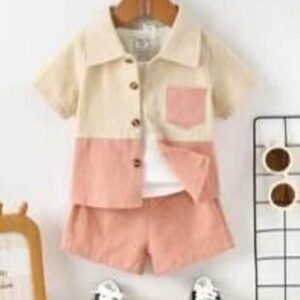 Peeloo Boys Colorblock Shirt & Shorts Set