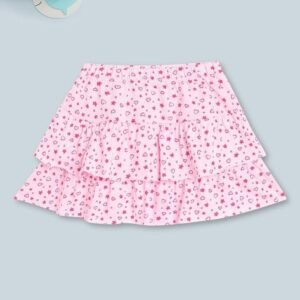 PINK N BLUE Printed Tiered Skirt with Elasticated Waist