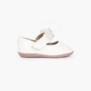 PITTER-PATTER Lace-Applique Ballerinas with Velcro Closure