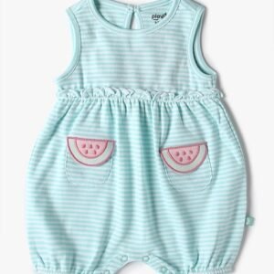 PLAYDAY - Girls Striped Round-Neck Rompers