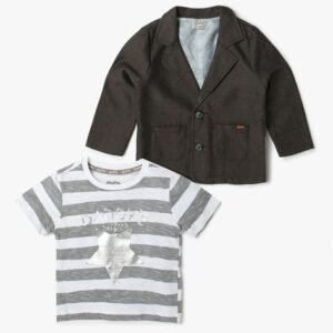 PLAYDAY Boys Regular Fit Blazer & T-Shirt Set