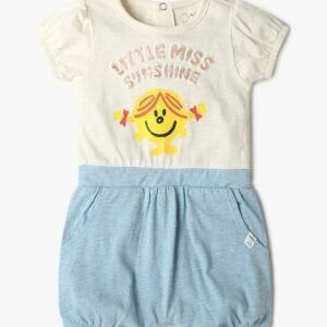 PLAYDAY - Embossed Typographic Print Regular Fit Romper
