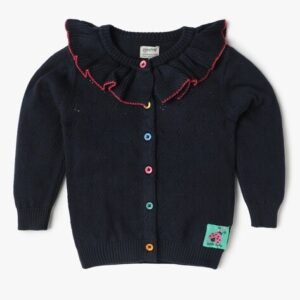 PLAYDAY Girls Pointelle-Knit Cardigan with Ruffles