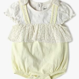PLAYDAY - Girls Sciffli Embroidered Round-Neck Rompers