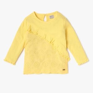 PLAYDAY Girls Schiffli Embroidered T-Shirt