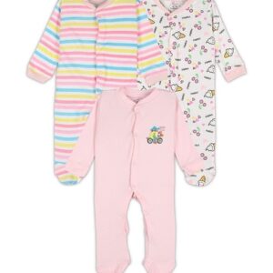 pooja baby - Pack of 3 Printed Rompers