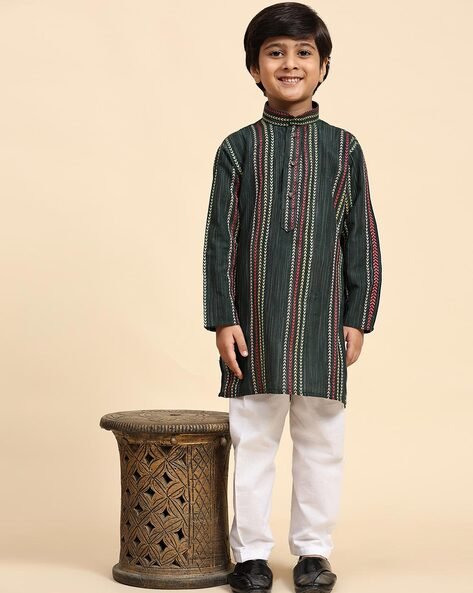 PRO-ETHIC(STYLE DEVELOPER) Boys Striped Kurta & Pyjamas Set