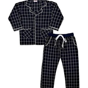 Shopmozo Boys Checked Shirt & Pyjamas Set