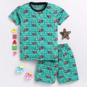 SMARTRAHO Graphic Print T-Shirt & Shorts Set