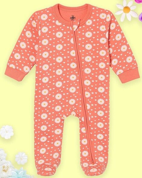 THE MOM STORE - Floral Print Rompers with Full Sleeves