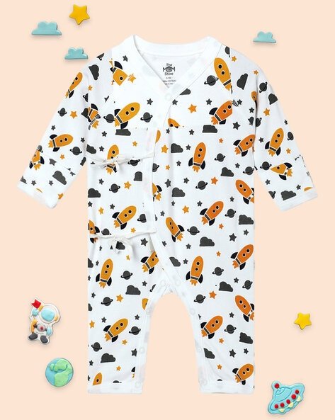 THE MOM STORE - Printed Rompers with Snap-Button Closure