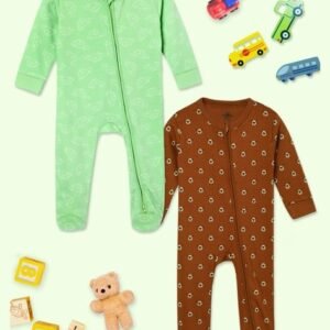 THE MOM STORE - Zipper Romper Combo of 2