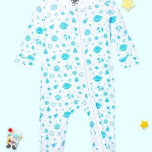 THE MOM STORE - Graphic Print Zip-Front Rompers