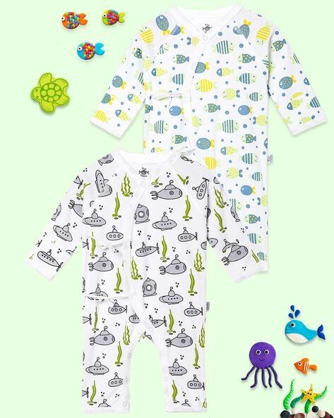 THE MOM STORE - Pack of 2 Graphic Print V-Neck Rompers