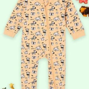 THE MOM STORE - Graphic Print Zip-Front Rompers