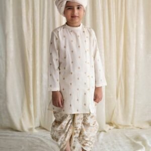 Tiber Taber Boy Micro Print Kurta & Dhotis Set