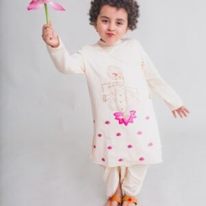 Tiber Taber Embroidered Kurta Dhoti Set