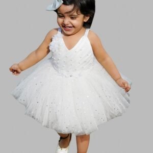 TITRIT Embellished V-Neck Tutu Frock