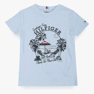 TOMMY HILFIGER Boys LB Greetings Brand Print Regular Fit Round-Neck T-Shirt