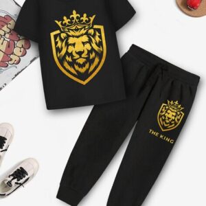 Trampoline Boy Graphic Print Pants & T-Shirt Set