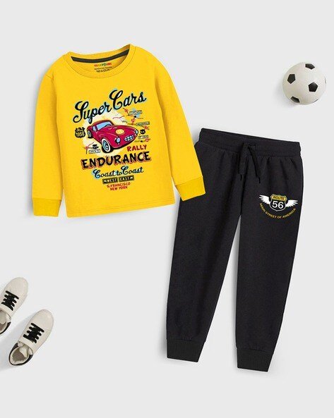 Trampoline Graphic Print T-Shirt & Track Pants Set