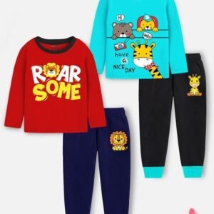 Trampoline Pack of 2 Boys Graphic Print Pants & T-Shirt Sets