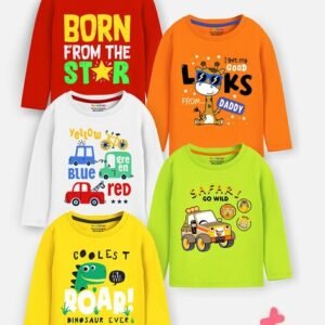 Trampoline Pack of 5 Graphic Print Round-Neck T-Shirts