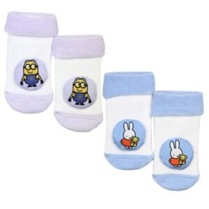 USOXO Pack of 2 Infants Cartoon Socks