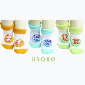 USOXO Pack of 3 Elephant Applique Socks