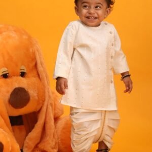 Vastramay Sishu Embellished Kurta & Dhoti Set