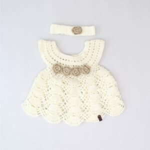 Woonie Infants Crochet A-Line Dress & Hairband Set