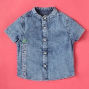 Wotnot Washed Shirt with Band Collar