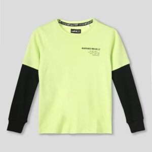 Wotnot by AZORTE - Boys Colourblock Relaxed Fit Crew-Neck T-Shirt