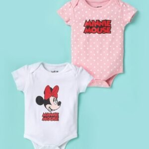 Wotnot by AZORTE - Pack of 2 Minnie-Mouse Print Rompers