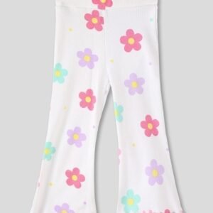 Wotnot by AZORTE - All-Over Print Ribbed Straight Trousers