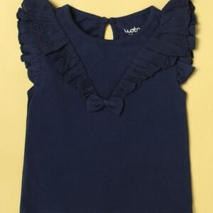 Wotnot Schiffli Embroidered Top with Ruffles
